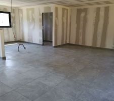Hello tout le monde
Le carrelage a bien avancé à la maison 
Pour le porche nous avons choisi des carreaux de ciment. 
Pour le salon cuisine nous avons choisi un carreau gris avec un effet marbré.