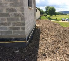 Étalement des terres devant la maison