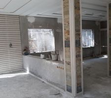 Pierre naturelle, faux plafond SS sol