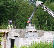 Coulage dalle haute,11,5 m3 b&eacute;ton.