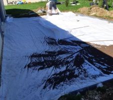 Préparation terrasse pose geotextil