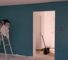 Enfin, j'ai trouvé mon bleu.... Peinture mur salon et cuisine