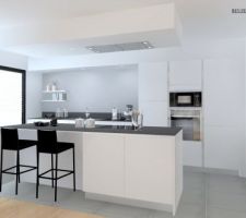 Plan Arthur Bonnet - Plan de travail en Dekton Noir Sirius