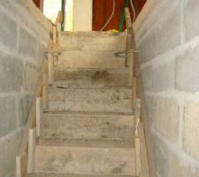 Escalier sous-sol béton