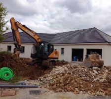 Travail du terrassier en cours