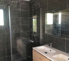 Salle d'eau quasi terminée, il ne manque que la peinture au plafond. Après il faudra s'attaquer à toute la partie Déco bien sûr !