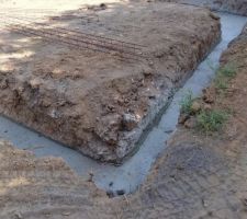 Gros béton fondation coulé