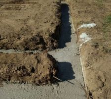 Gros béton fondation coulé