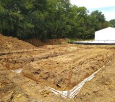 Pose des chainages sur gros b&eacute;ton au 22 Juin 2019
