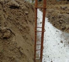 Coulage des fondations le 25 Juin 2019: erreur de placement des chainages