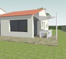 Voici à quoi pourrait ressembler cette maison en 3D si tout se passe bien.

Quelques changements sont prévus depuis cette photo comme une baie vitrée allant jusqu'au sol en 3 vantaux.