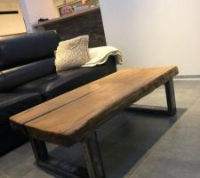 Avec le restant du chêne j'ai réalisé une table basse