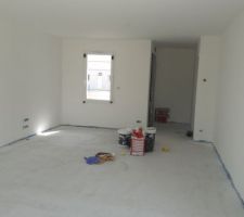 Mise en peinture de la pi&egrave;ce de vie