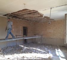 Photos des travaux intérieurs. Maconnerie