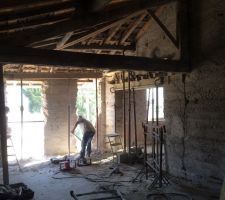 Photos des travaux intérieurs. Maconnerie