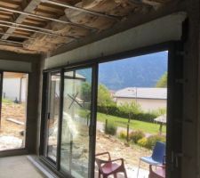Plafond pièce de vie prêt à être isolé