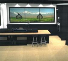 Vue 3D face cuisine - Cuisine IXINA