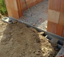 Mise en place des poteaux pour la terrasse