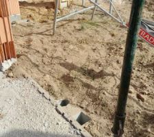 Mise en place des poteaux pour la terrasse