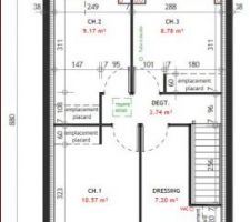 Plan de l'tage de la maison