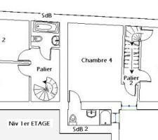 Plan étage au moment de la vente.