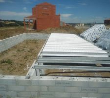 Début du plancher avec le polystyrène.