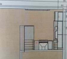 Plan cuisine vue du dessus