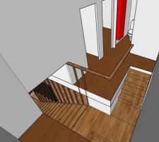 Modélisation de la maison - vue escalier