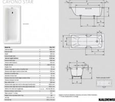 Choix de baignoire-douche 180x80 à faire
2- KALDEWEI Cayono 751