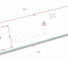 Projet de division du terrain (notre terrain se trouve sur le c&ocirc;t&eacute; gauche de la photo).