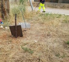 Mise en place du col de cygne puis du compteur d'eau pour le début du chantier