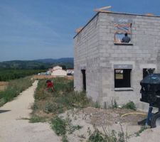Les paysagistes ont planté les haies sur notre terrain.
