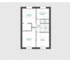 Plan modifié de la version de Delphie57. 


L'idée étant de pouvoir faire une grand pièce a l?étage temps qu'il n'y a pas besoin de deuxième chambre.