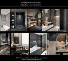 Planche d'inspiration : Salle d'eau suite parentale 
Via PINTEREST