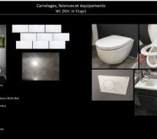 Choix faïence et équipements 
WC rdc + étage