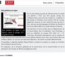 Soutien aux victimes de ASt et clin d'oeil pour notre blog et notre pétition