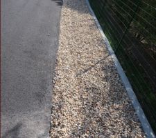 Chemin d'accès et zone d'écoulement des eaux de pluie.