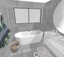 HomeBy Me  la salle de bain de l étage 
Baignoire à posée?