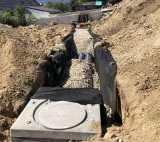 Tranchées drainantes en cours