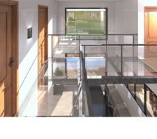 Etage: Accès aux chambres et salle de bain