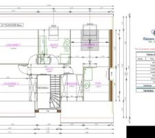 Voici le plan de l?étage avec la chambre parentale avec point d?eau et dressing sous mansarde. D?ailleurs si vous avez des idées pour agencer les salles de bains, je suis preneur. 
Les 2 chambres d?enfants ainsi que la salle de bain principale.