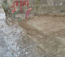 Bord du terrain avec emplacement coffret en attente