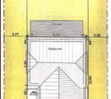 Implantation de la maison sur le terrain (terrasse côté SUD)