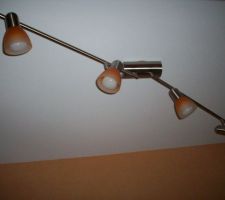 Le luminaire du couloir avec les ampoules &agrave; &eacute;conomie d'&eacute;nergie.