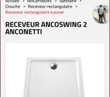 Receveur douche extra plat Ancoswing de chez anconetti en 90x90