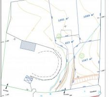 Plan des terrains, on a choisi celui de 1001 m2