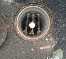 Branchement compteur d'eau en limite de propriété.