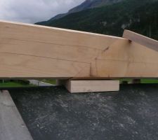 Cale de l'assemblage de pannes du faîtage