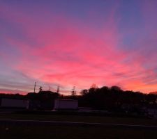 Coucher de soleil en été vu de la terrasse