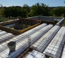 Isolation du plafond et ferraillage de la dalle étage